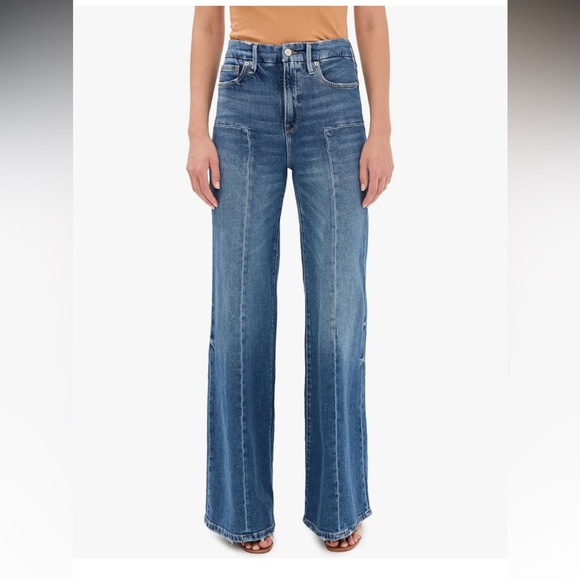 Good American Denim - Good American Women's Good Waist Distressed Palazzo Jeans Size 28 Wide Leg